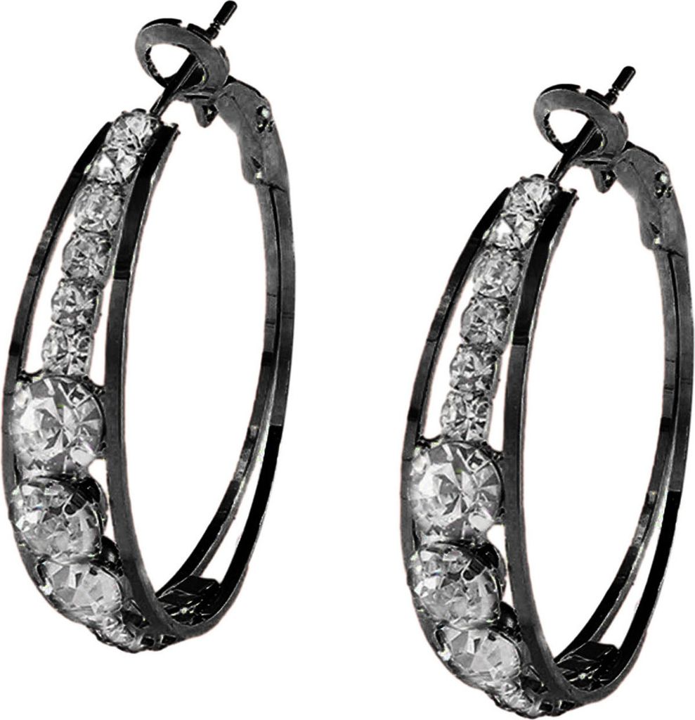 1 Paar Creolen für Frauen, funkelnde Strasssteine, eingelegte Piercing-runde Ohrringe, Schmuck, Valentinstagsgeschenk