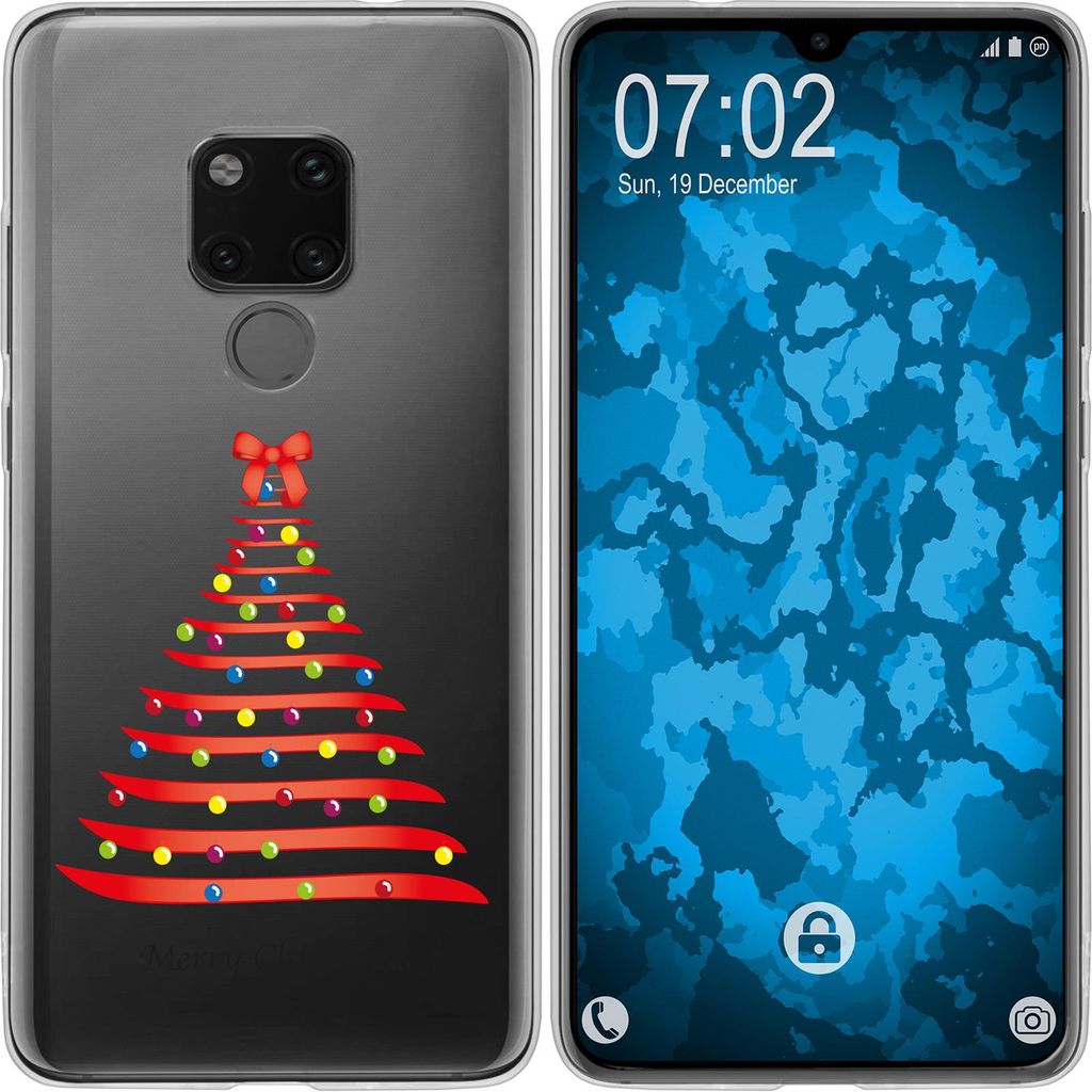 PhoneNatic Case kompatibel mit Huawei Mate 20 Silikon-Hülle X Mas Weihnachten Weihnachtsbaum M1