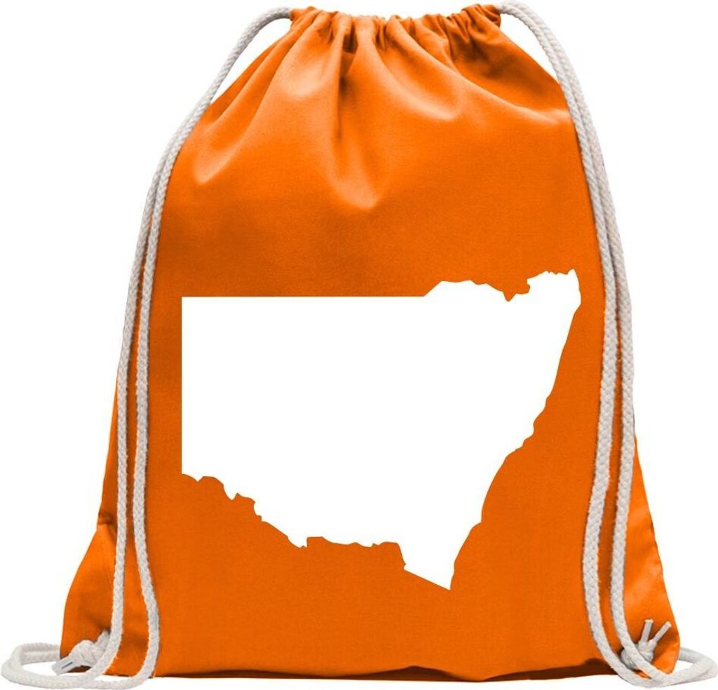 Kiwistar - Turnbeutel - mandarin - New South Wales - Australien - State - Fun Rucksack Sport Beutel Gymsack Baumwolle mit Ziehgurt
