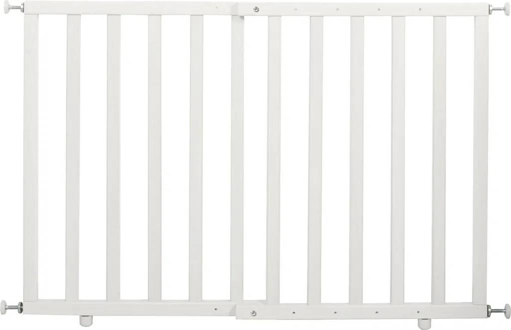 Barrière de sécurité pour porte et escalier blanc bois 62-105 cm