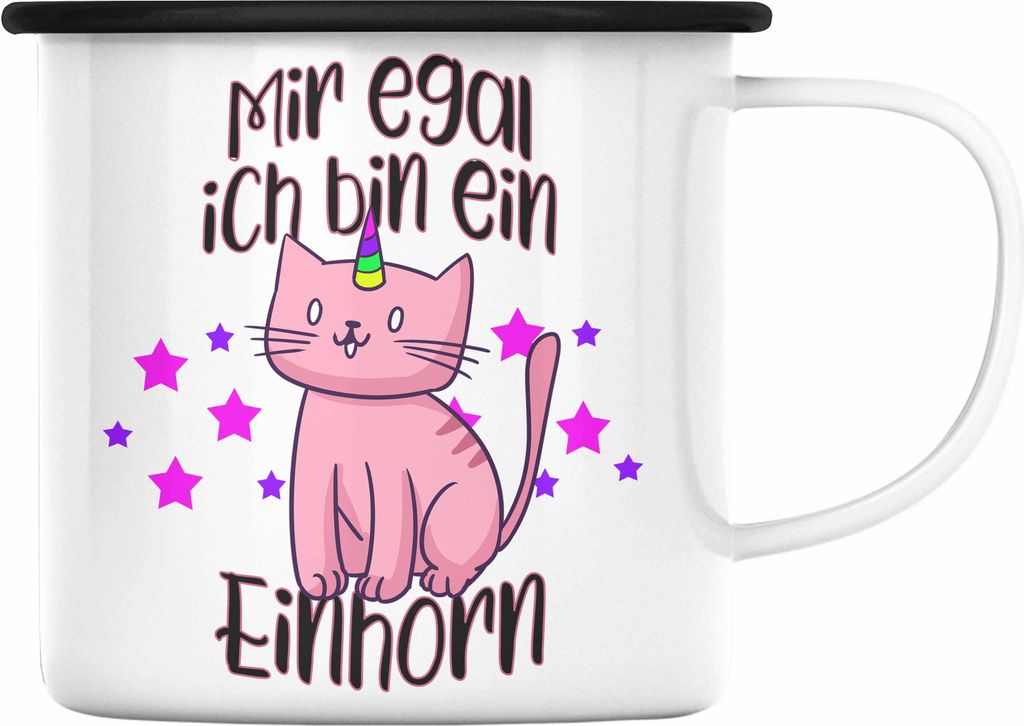 Trendation - Einhorn Emaille Tasse Lustiger Spruch Frauen Produktbild 