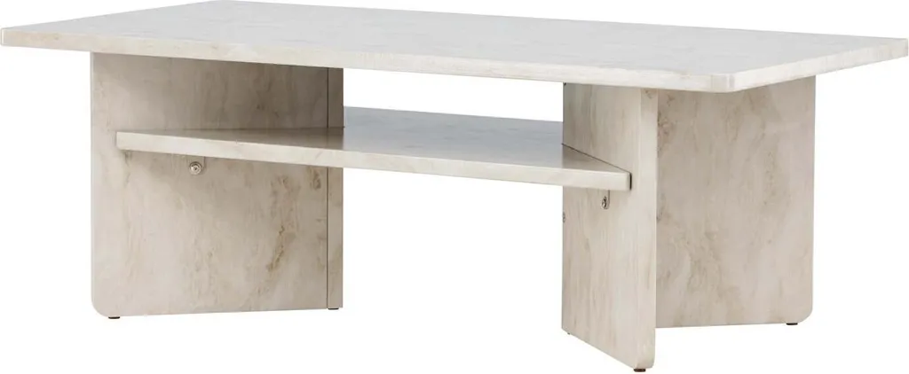Table Basse de Salon Rectangulaire Beige 120cm Alesund pour Grand Séjour