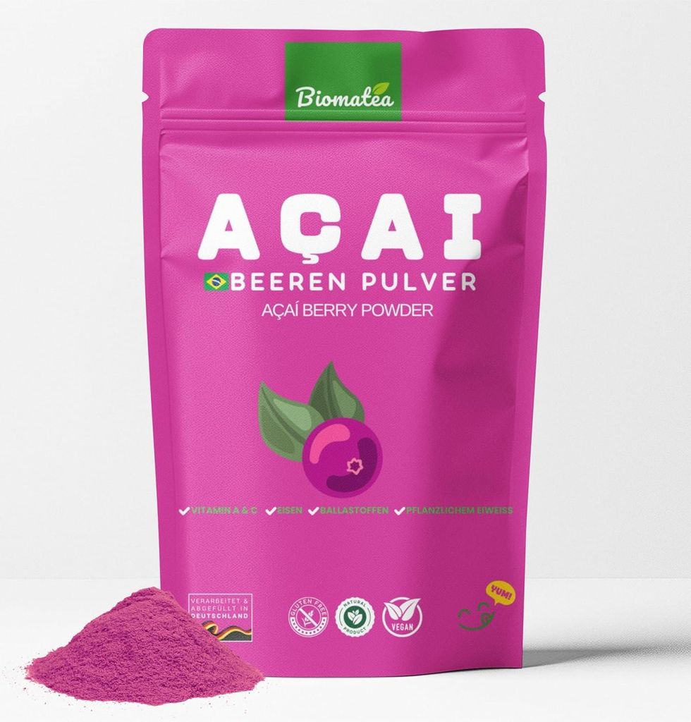 Biomatea Açaí Beeren Pulver 100g – 100% Rein, Produktbild 