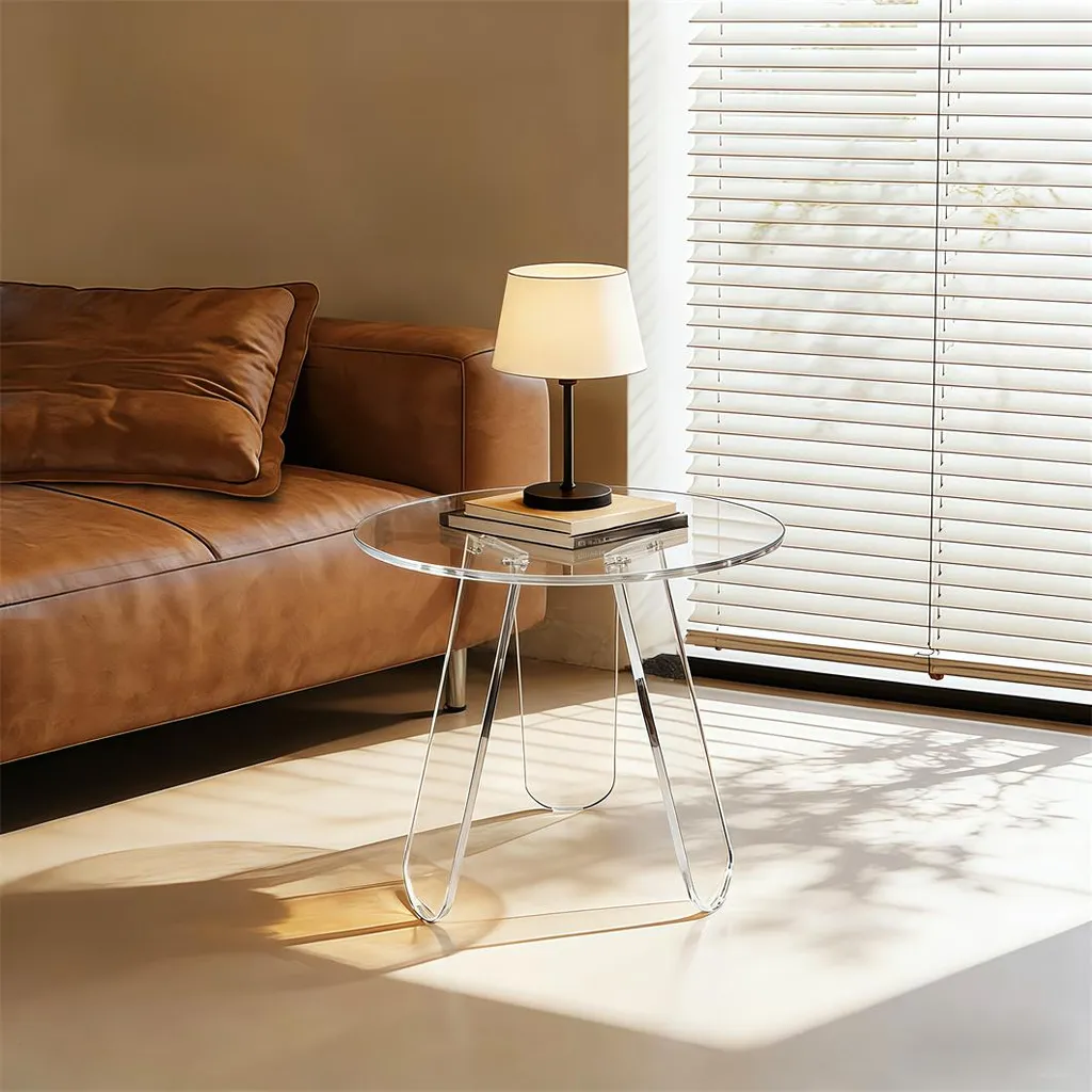 Table d'appoint de canapé en cristal acrylique pour coin lecture - 6