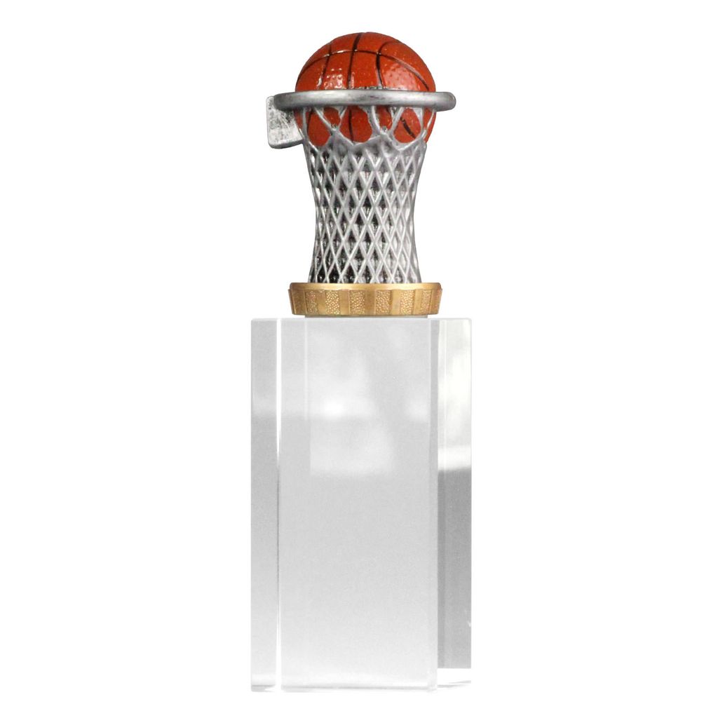 Pokal Trophäe Basketball Größe S mit Glassockel Glaspokal
