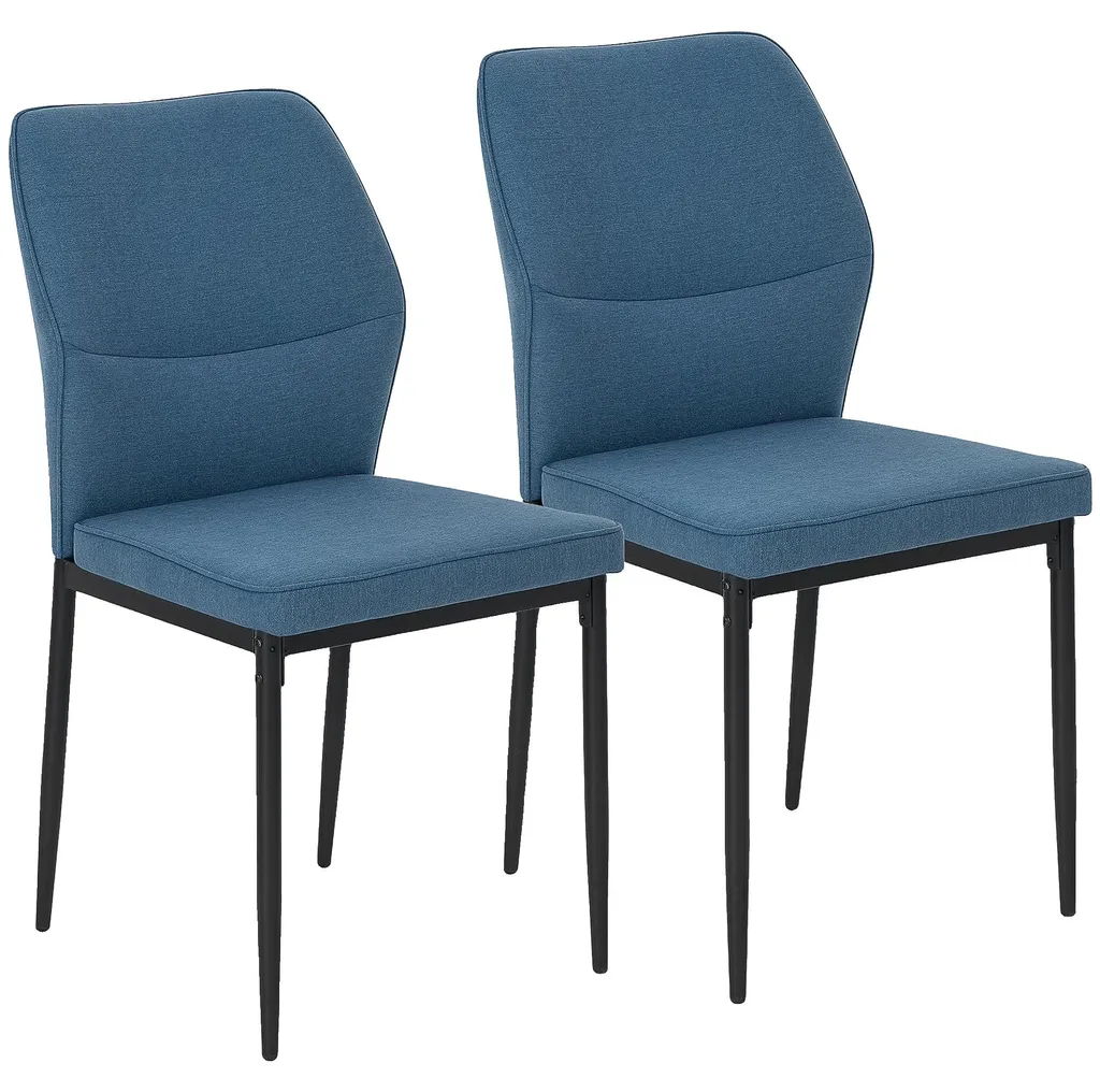 Chaise salle à manger montage facile bleue en bois pour gagner du temps