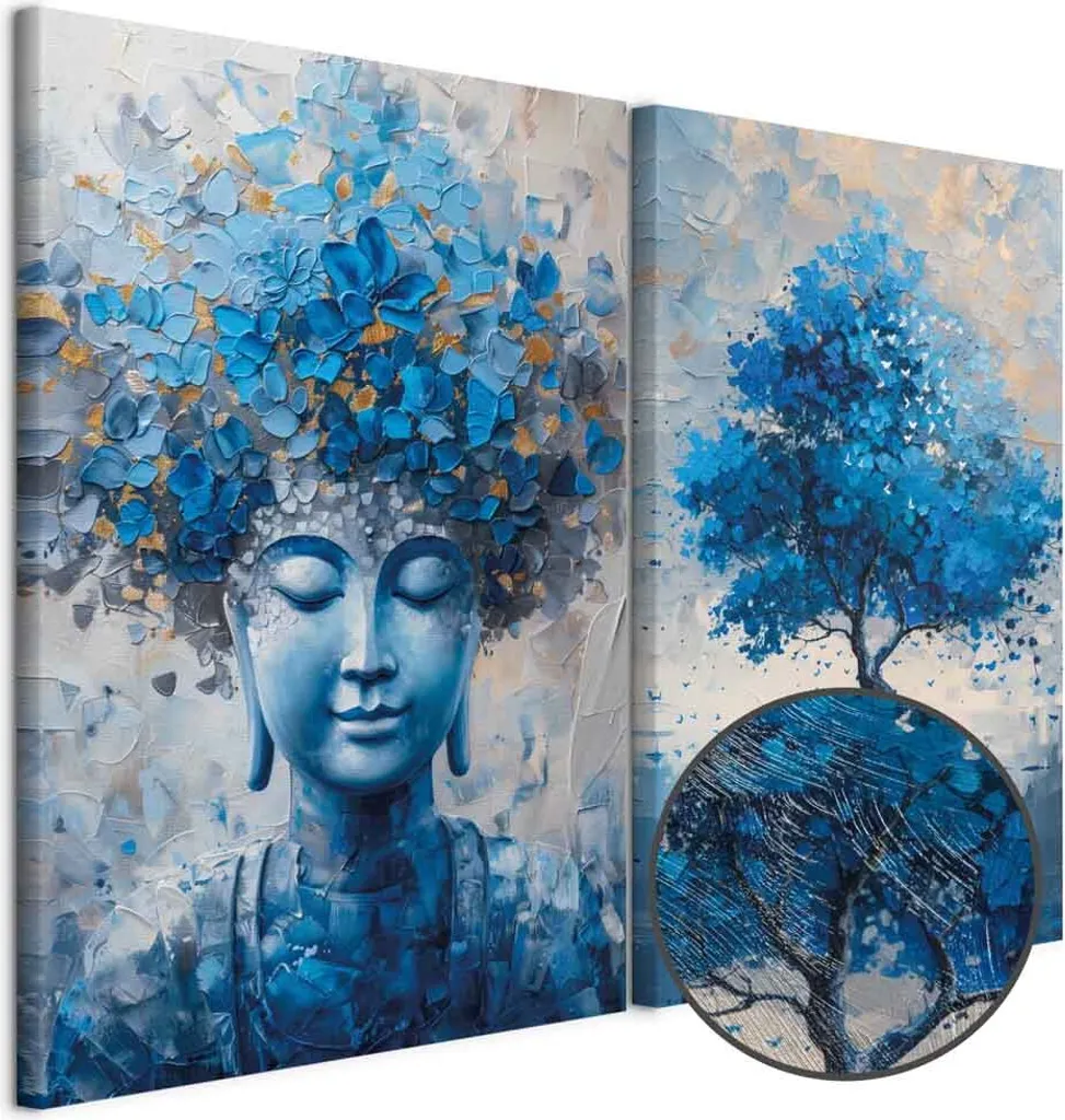 Murando Quadro Collage 2er Ritratti Surrealisti 120x90cm Blu XXL - 5