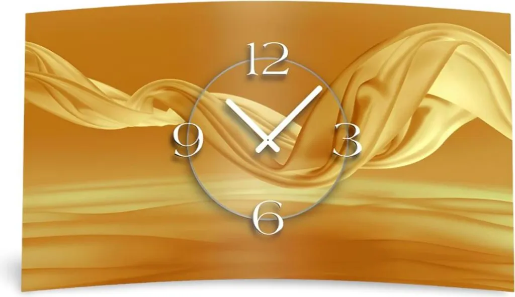 Grande horloge murale design abstrait beige dixtime 3D effet soie mate