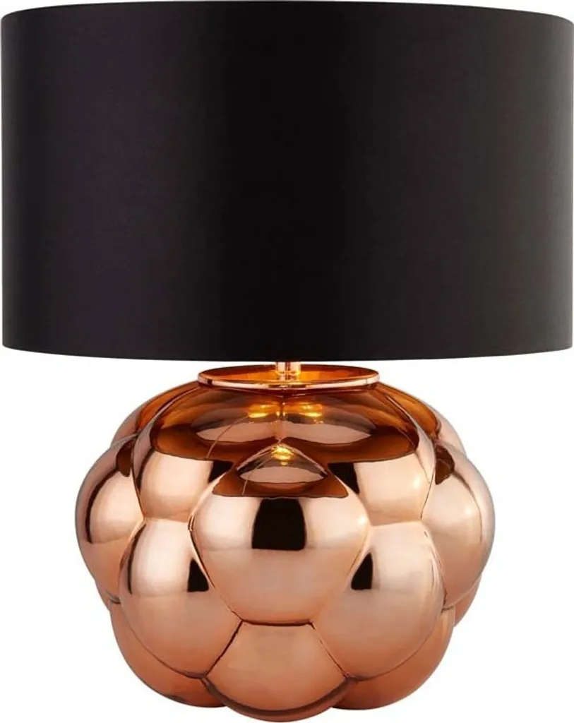 Lampe à poser design Fizz cuivre et noir pour éclairage de salon chic