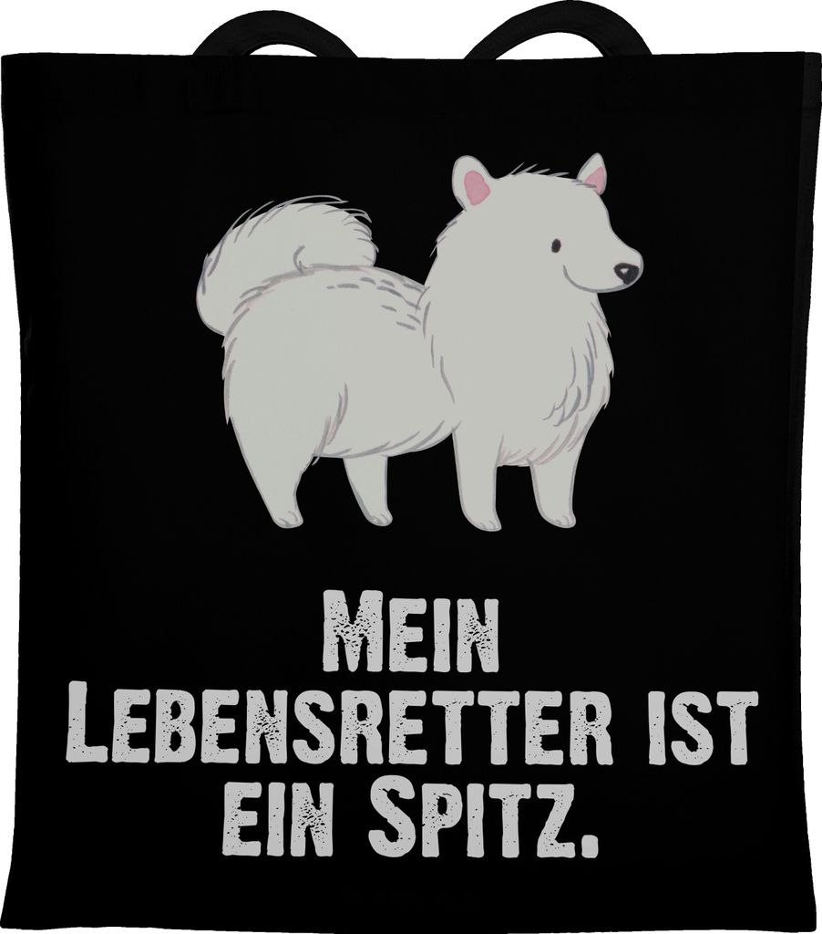Mr. & Mrs. Panda totebag Spitz Lebensretter - Schwarz - Geschenk, Schultasche, Tasche, Laptoptasche, canvas, Stoffbeutel, Shopping
