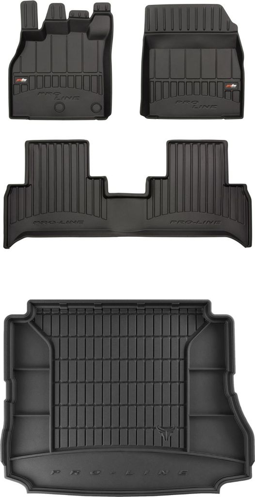 FROGUM Gummimatten Auto Fußmatten + Kofferraummatte für Renault Grand Scenic II