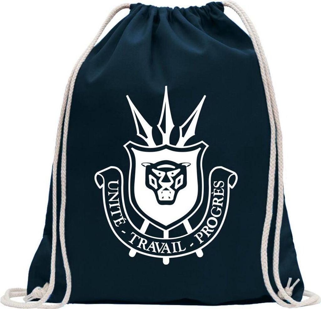 Kiwistar - Turnbeutel - dunkelblau - Burundi Wappen - Fun Rucksack Sport Beutel Gymsack Baumwolle mit Ziehgurt
