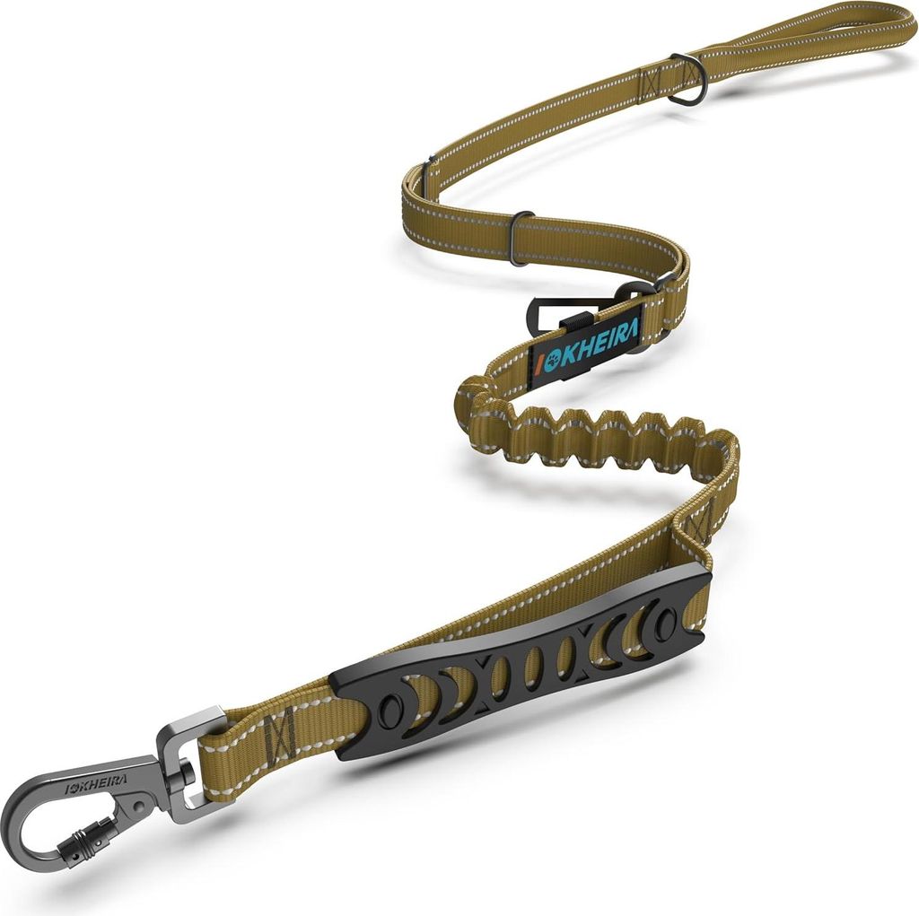 Verstellbare Hundenleine 1-1,5 m mit Robuster Karabinerhaken und Reflektierendem Faden, Bungee-Leine mit Komfortablem Griff