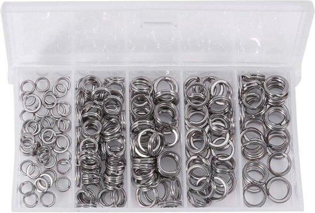 200er RVS-Splitringe - Visgerei-Doppelringe mit Solid-Lokt-Verbindungen.