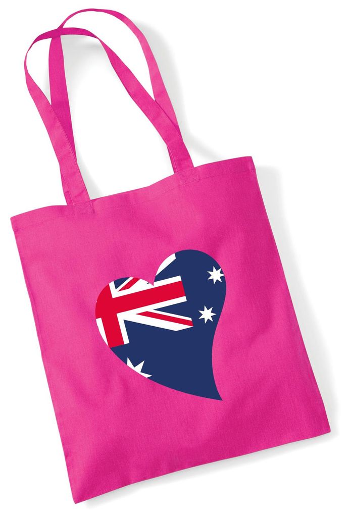 Huuraa Jutebeutel Australien Flagge Herz 10 Liter Fuchsia Produktbild 