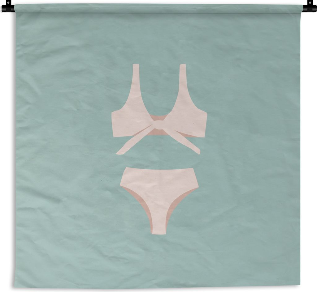 MuchoWow® Wandteppich Wandbehang Sommer - Bikini - Pastell Produktbild 