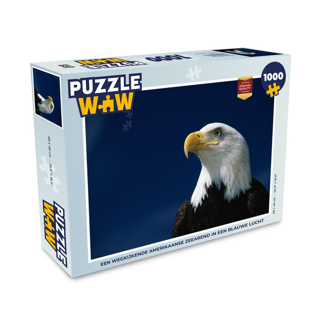 MuchoWow Puzzle 1000 Teile Ein Weißkopfseeadler schaut in einen blauen Himmel - Erwachsene - Rätsel
