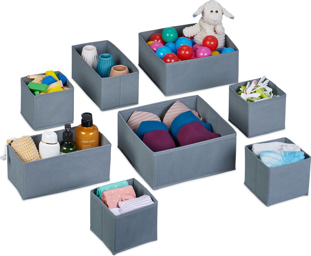 Organisateur de tiroirs Relaxdays, lot de 8 rangements pour Image du produit 