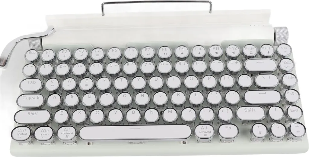 Clavier Mécanique sans Fil 83 Touches avec Bouton Contrôle Blanc K83