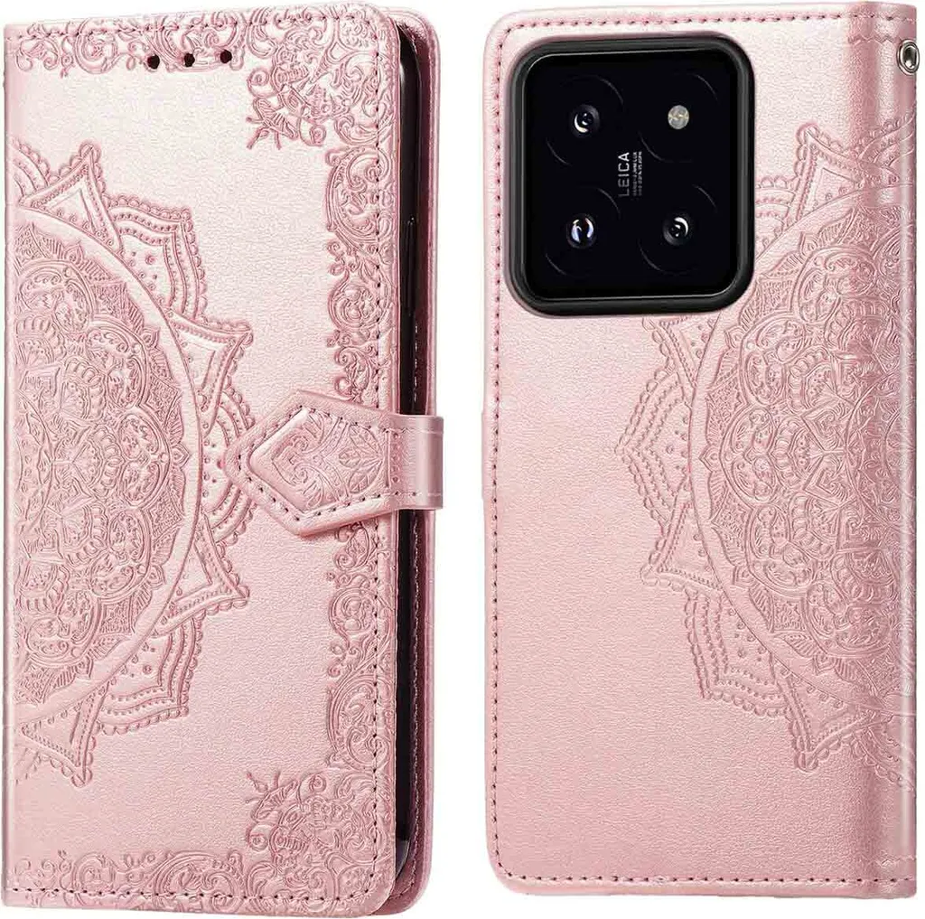 Cover Portafoglio Xiaomi 14T imoshion Mandala Rose Gold | Anti-urto