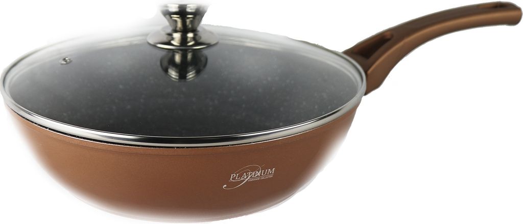 Bratpfanne 28cm Aluguss Glasdeckel Induktion Marmor Antikratz Pfanne