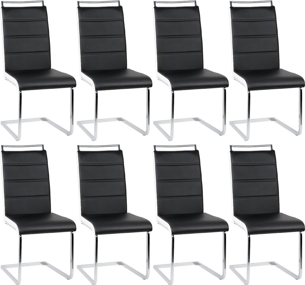 8er Set Esszimmerstühle Stühle  Freischwinger Stühle Bow Produktbild 