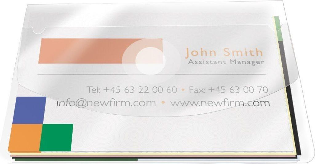 Q-Connect KF27041 Visitenkartentaschen - Öffnung an der langen Seite mit Klappe, 10,0 x 5,8 cm, 10 Stück