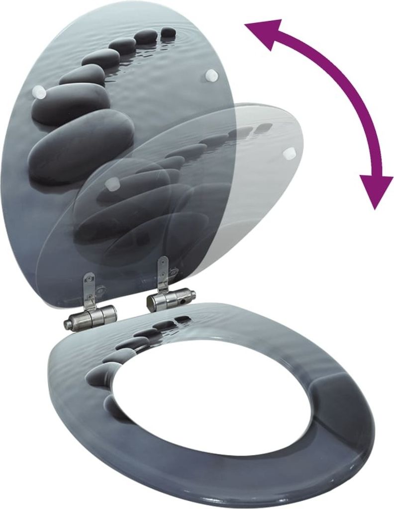 vidaXL Siège de toilette avec couvercle Soft-Close MDF Image du produit 