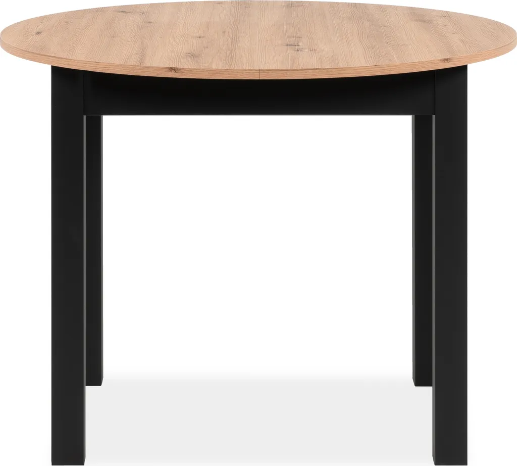 Table de repas carrée style industriel chêne et noir 100x100 cm