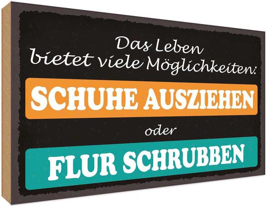 vianmo Holzschild 30x40 cm Schuhe ausziehen Flur schrubben Spruch Zitat