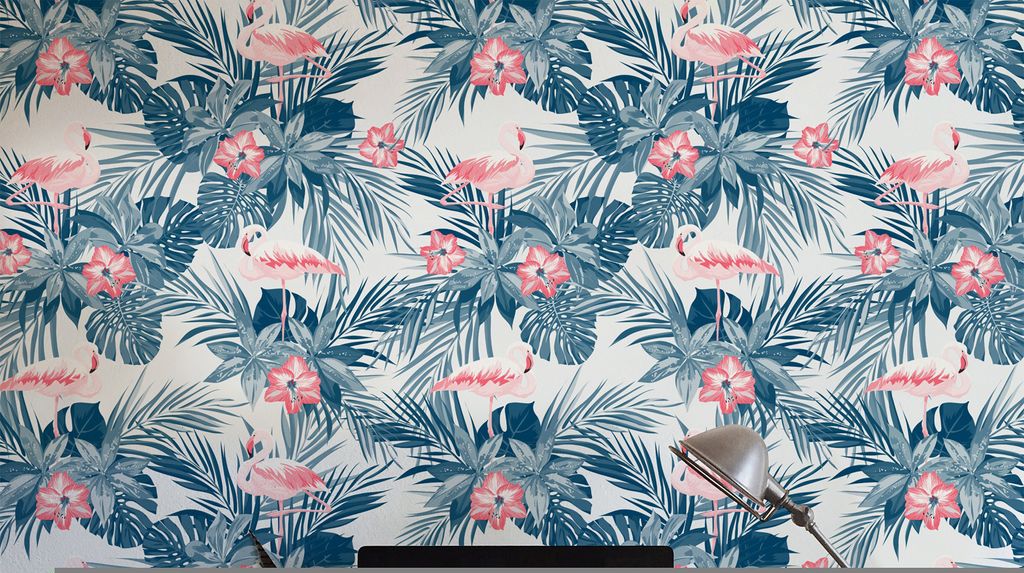 Coloray Fototapete 250x250 cm An Einer Wand Latex Latextapete - Indigo-Flamingo-Flamme.