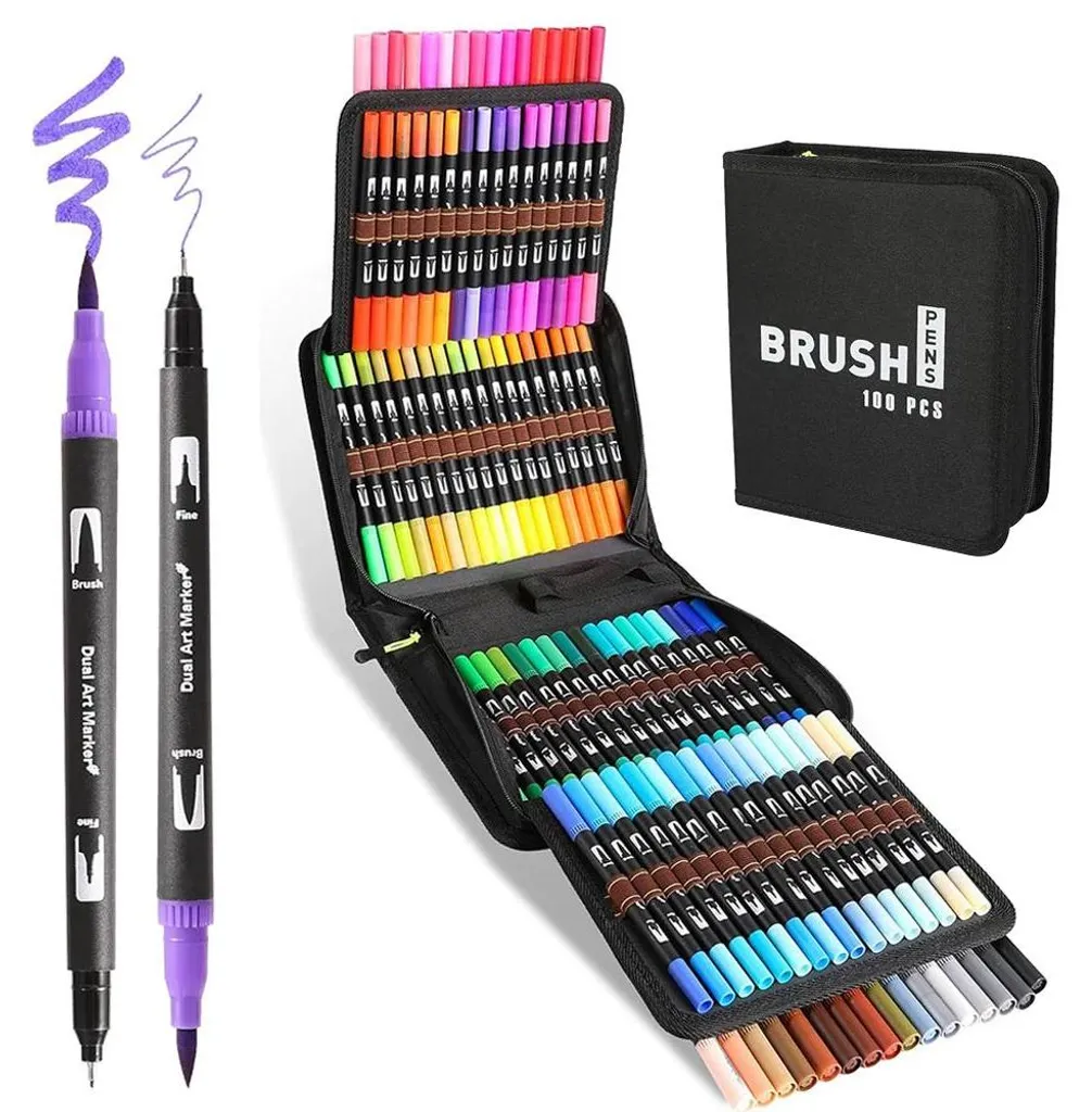 Set de coloriage 100 feutres aquarelle - Idéal pour dessin et art