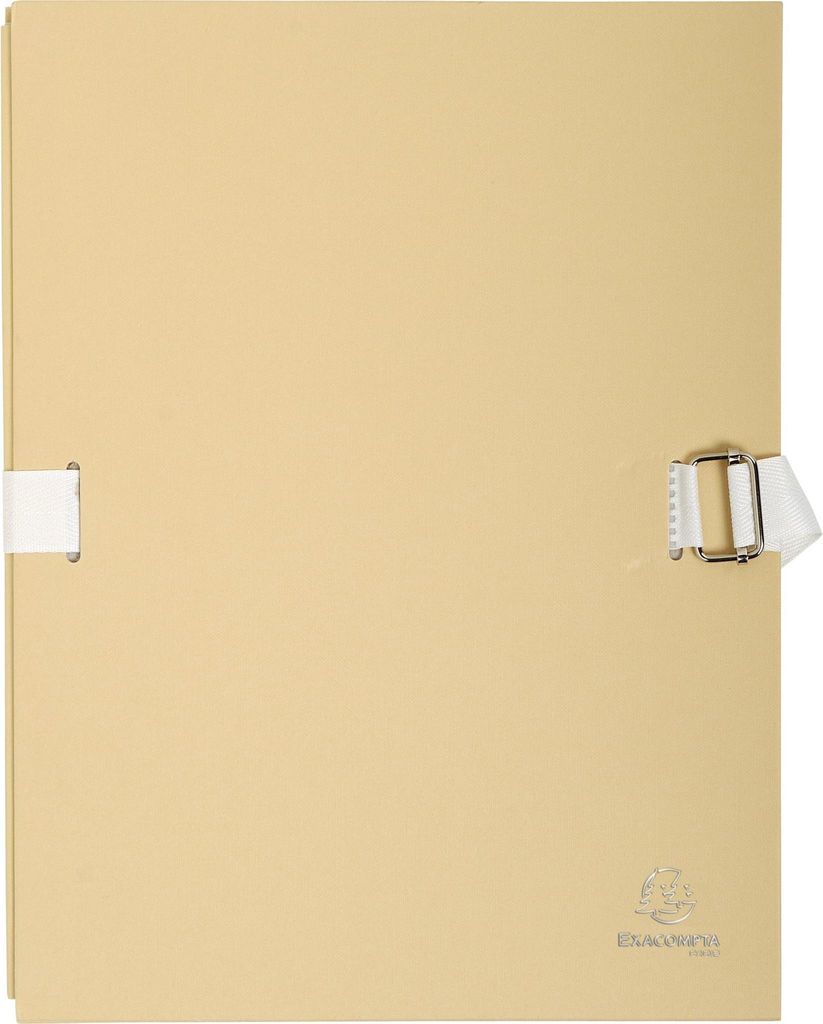 Exacompta 10x Dokumentenmappe Karton 2,7mm, Faltenrücken, A4, Perlweiß, 370E
