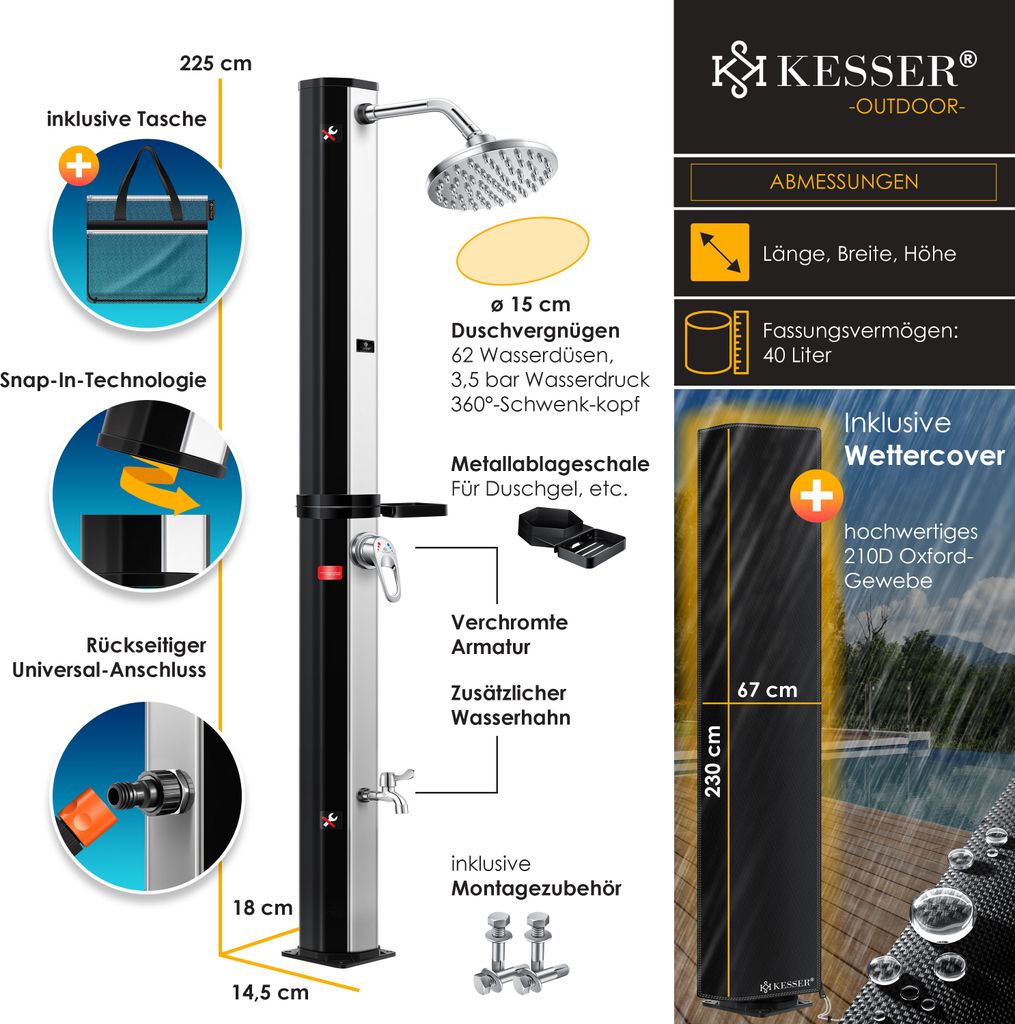 Kesser Solardusche 60 Liter