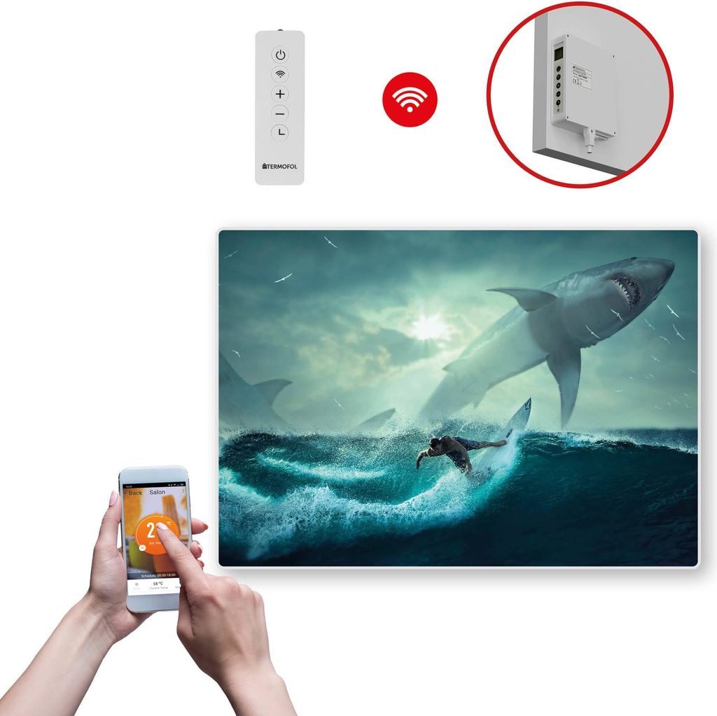 Termofol TF-SWT Infrarot Wandheizung - Wandheizung Elektrisch - Hai - 500W - 60x85 cm