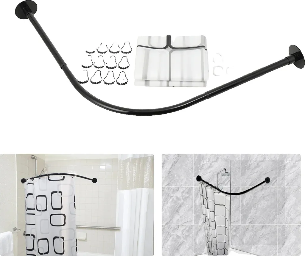 OFFERTA Asta Tenda Doccia L Inox - 20kg Carico - Senza Fori Subito!