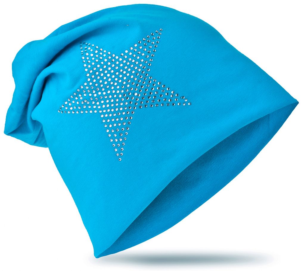 Kinder Beanie StrassStern Lichtblau L