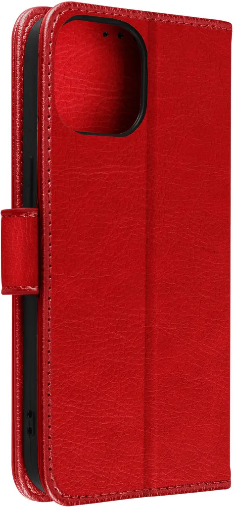 Custodia in Pelle finta con funzione di supporto per Apple iPhone 15 Plus - rosso