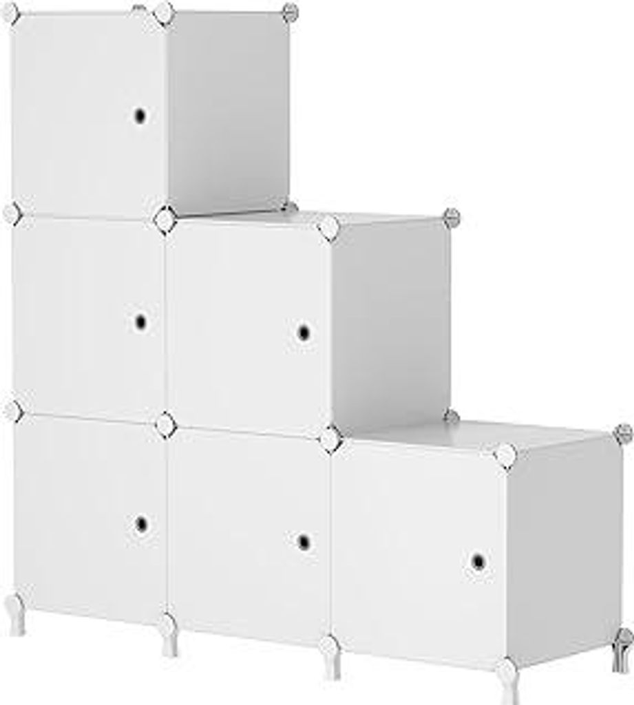 AWTATOS Steckregal 6 Würfel Aufbewahrungssystem Kombiregale mit Türen Regal Würfel DIY Multifunktional Regalsystem Regal Modular Für Wohnzimmer...