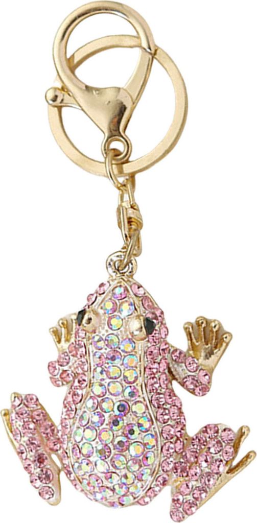 Kreativer Schlüsselanhänger mit Frosch-Anhänger, funkelnde Strasssteine, eingelegt, für Auto, Rucksack, Tasche, Charm, Schlüsselanhänger, Zub...