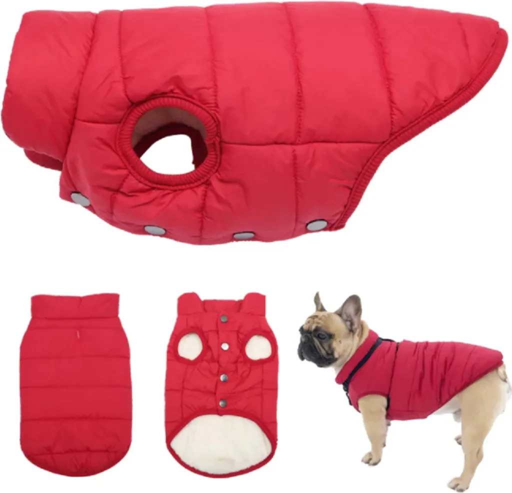 Giacca invernale isolata per cani, rossa, taglia XS