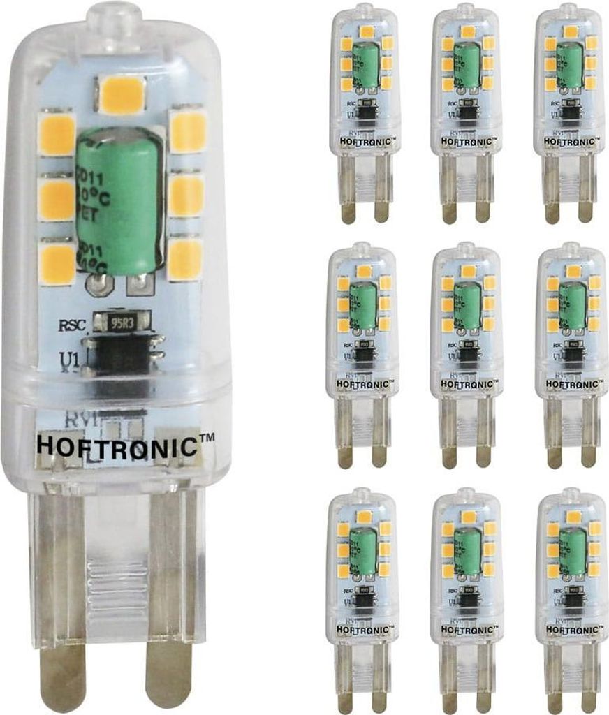 hoftronic G9 LED Lampe 2,2W 200lm 2700K warmweiß 230V 10 Stück