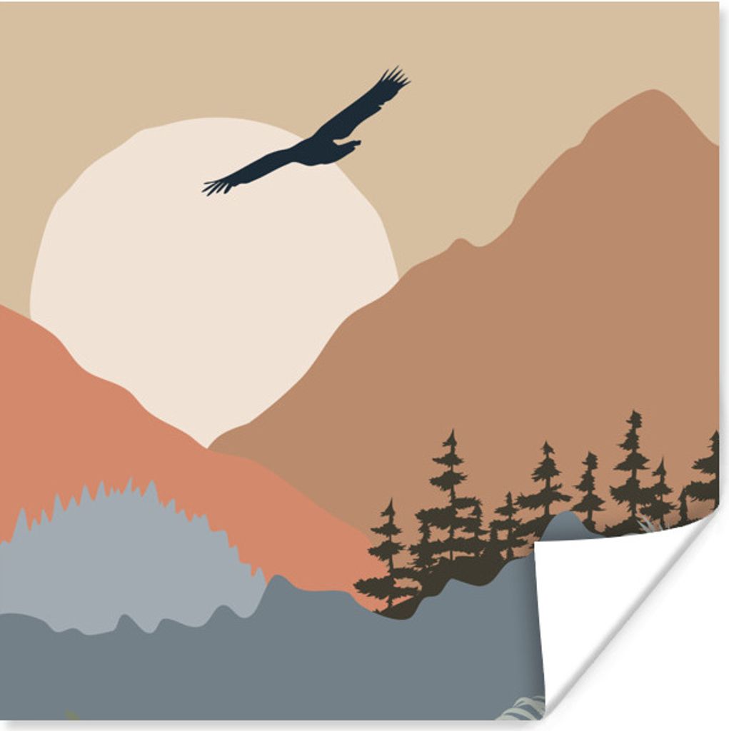 MuchoWow Poster Pastell - Amerika - Falke 100x100 cm - Babyzimmer