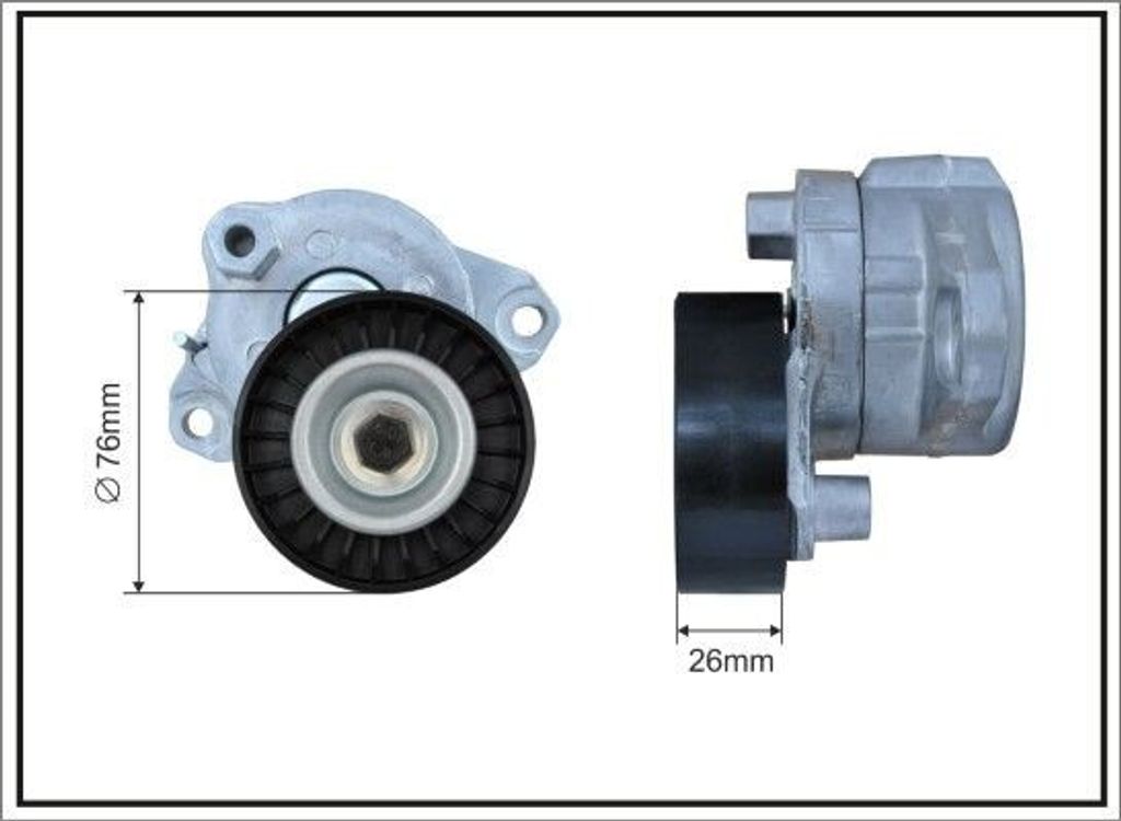 CAFFARO 110200SP Spannarm Keilrippenriemen Ø76mm passend für MERCEDES-BENZ C-Klasse Limousine (W204) E-Klasse Limousine (W211) C-Klasse T-modell