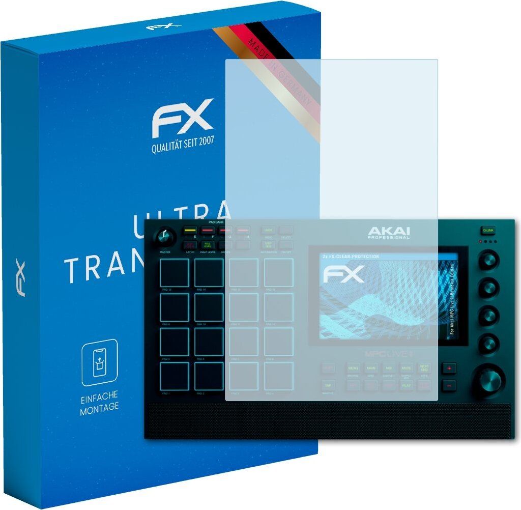 atFoliX FX-Clear 2x Schutzfolie kompatibel mit Akai MPC Live II (Beatclub Edition) Displayschutzfolie