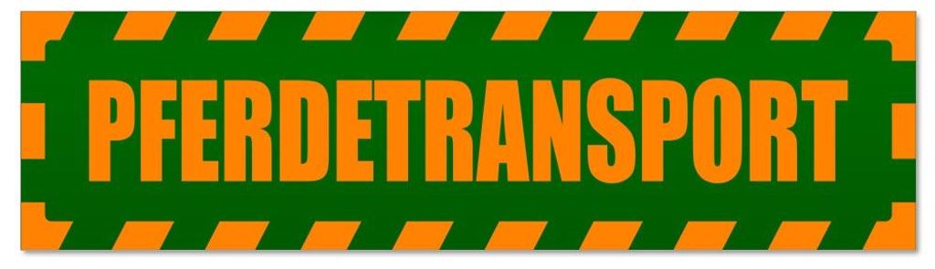 Kiwistar - Autoaufkleber - Orange - Grün - 30 x 8 cm - Pferdetransport gestreift - Hinweis Aufkleber Sticker für Auto, Kfz, Fahrrad, PKW, LKW