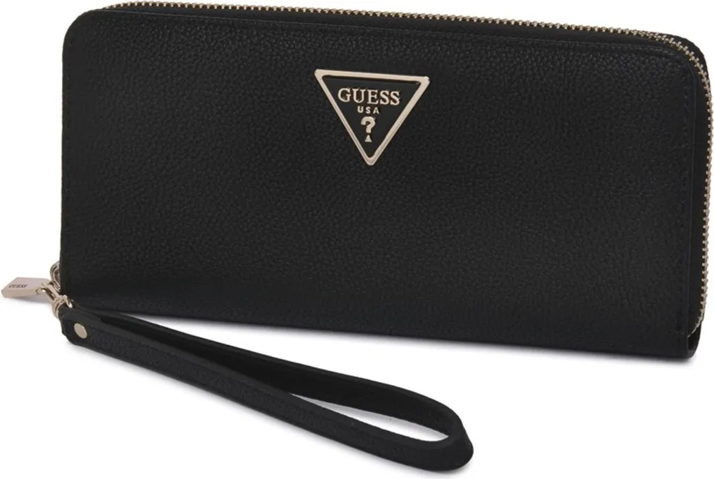 Portefeuille Guess Laurel II Noir en Similicuir avec Logo 4G Gaufré