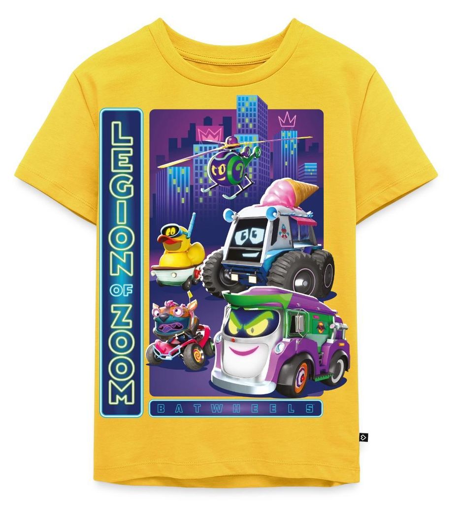 Spreadshirt Batwheels Bösewichte Legion Of Zoom Kinder Premium T-Shirt, 98/104 (2 Jahre), Sonnengelb