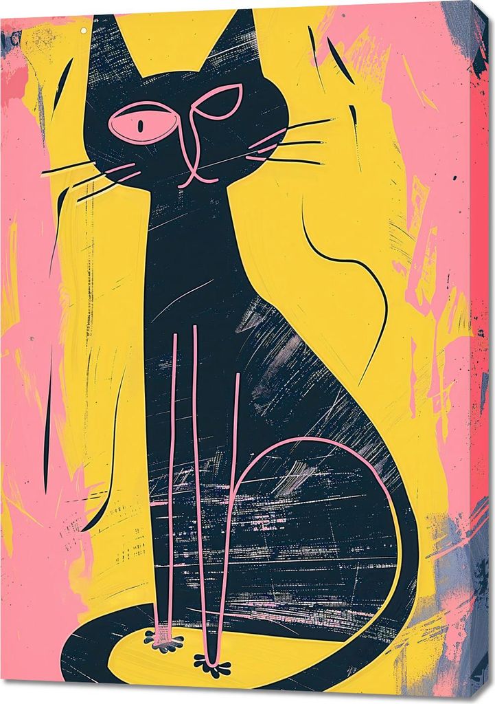 Bild 70x100cm Kontrast Katze