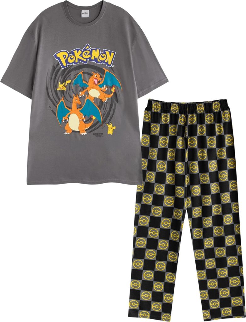 Pokemon - Schlafanzug mit langer Hose für Herren, kurzärmlig NS9369 (L) (Bunt)
